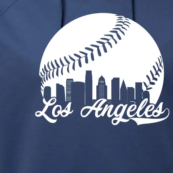 Los Angeles Baseball Vintage LA Fan Gear Performance Fleece Hoodie