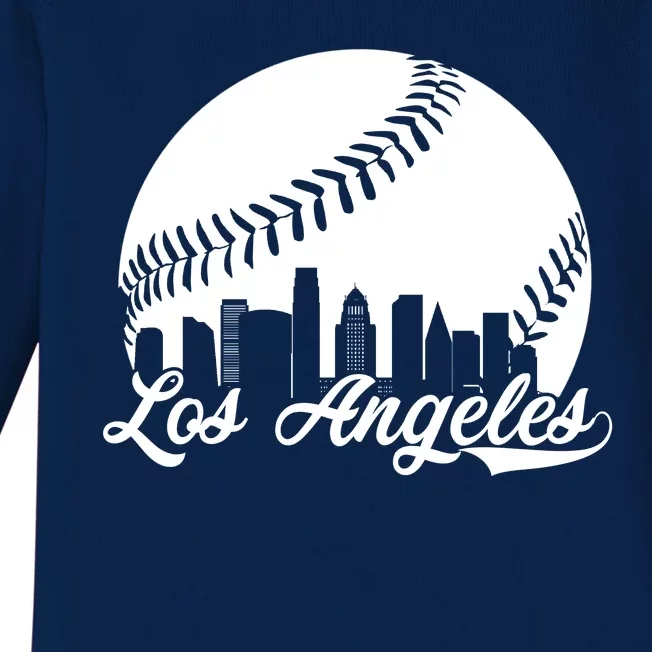 Los Angeles Baseball Vintage LA Fan Gear Baby Long Sleeve Bodysuit