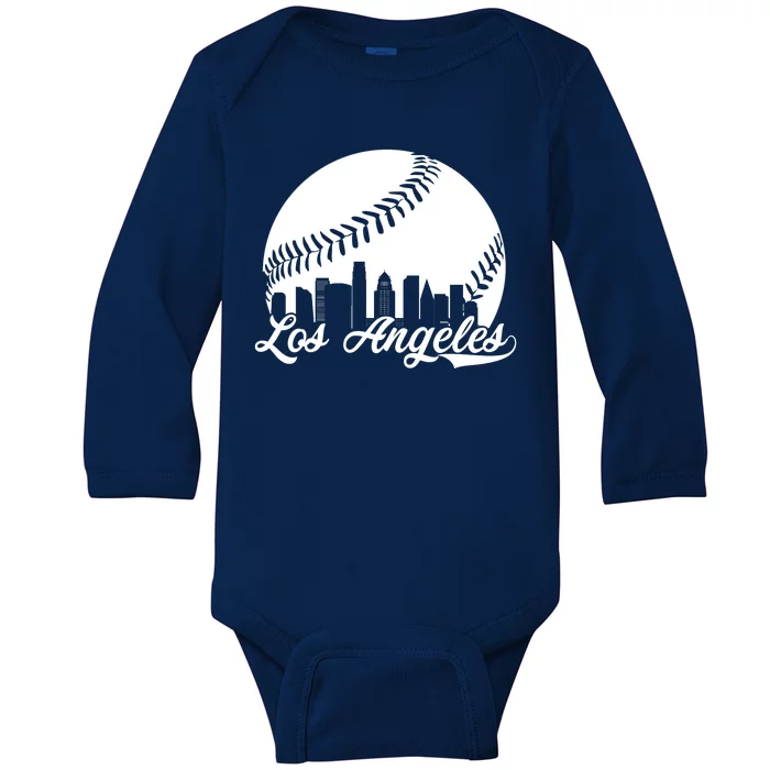 Los Angeles Baseball Vintage LA Fan Gear Baby Long Sleeve Bodysuit