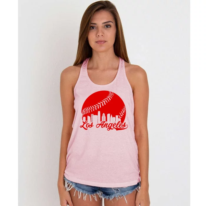 Los Angeles Baseball Vintage LA Fan Gear Women's Knotted Racerback Tank