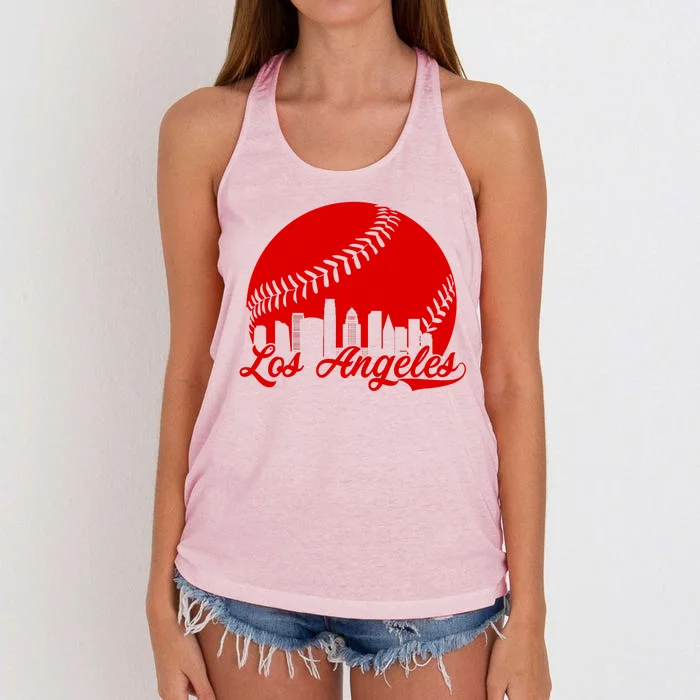 Los Angeles Baseball Vintage LA Fan Gear Women's Knotted Racerback Tank