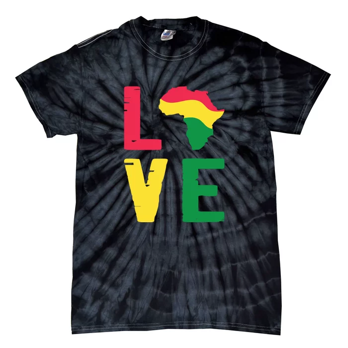 Love Africa Black History Month African American Women Tie-Dye T-Shirt