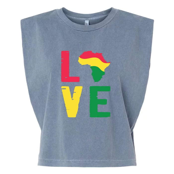 Love Africa Black History Month African American Women Garment-Dyed Women's Muscle Tee