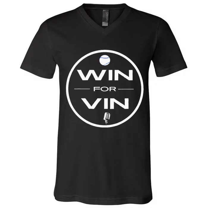 Los Angeles Baseball Win For Vin Microphone V-Neck T-Shirt