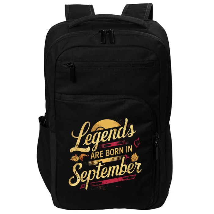 Legends Are Born September Vintage Autumn Leaves Impact Tech Backpack