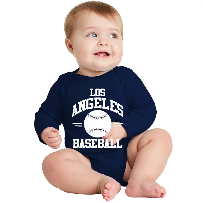 Los Angeles Baseball Fan Baby Long Sleeve Bodysuit