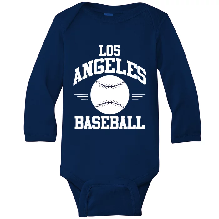 Los Angeles Baseball Fan Baby Long Sleeve Bodysuit