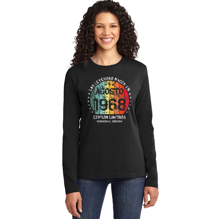 Legends Are Born In August 1968 Retro Limited Edition Ladies Long Sleeve Shirt