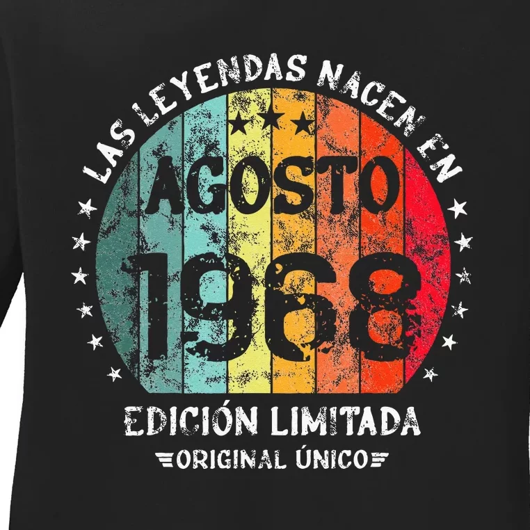 Legends Are Born In August 1968 Retro Limited Edition Ladies Long Sleeve Shirt