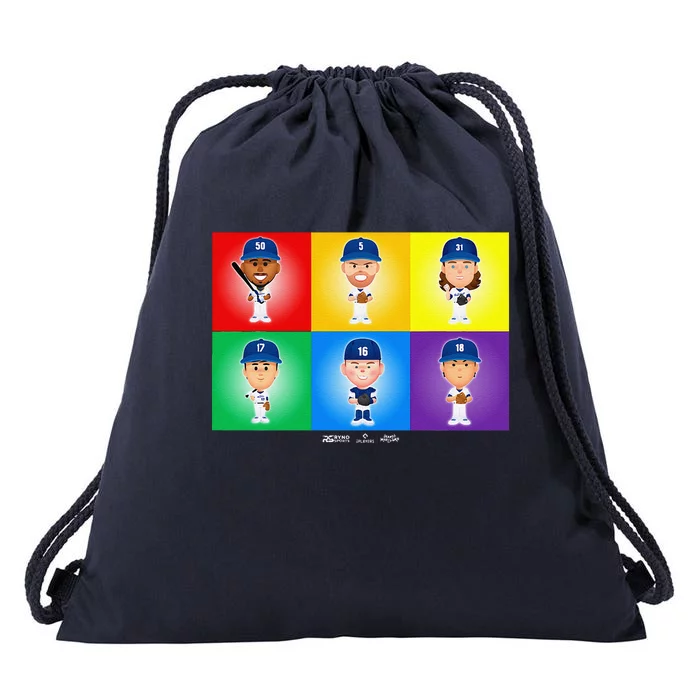 Los Angeles Baseball Rainbow Pride Drawstring Bag