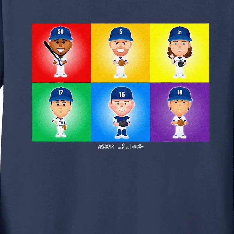 Los Angeles Baseball Rainbow Pride Kids Long Sleeve Shirt