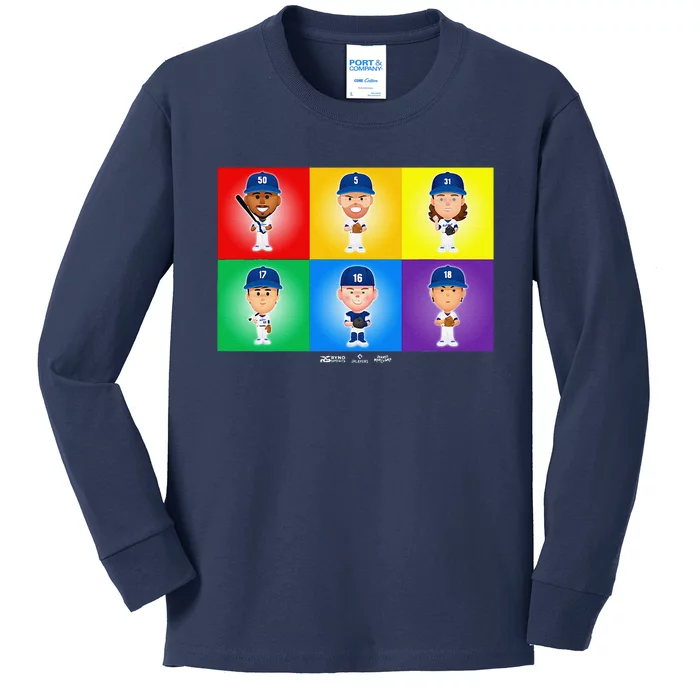 Los Angeles Baseball Rainbow Pride Kids Long Sleeve Shirt