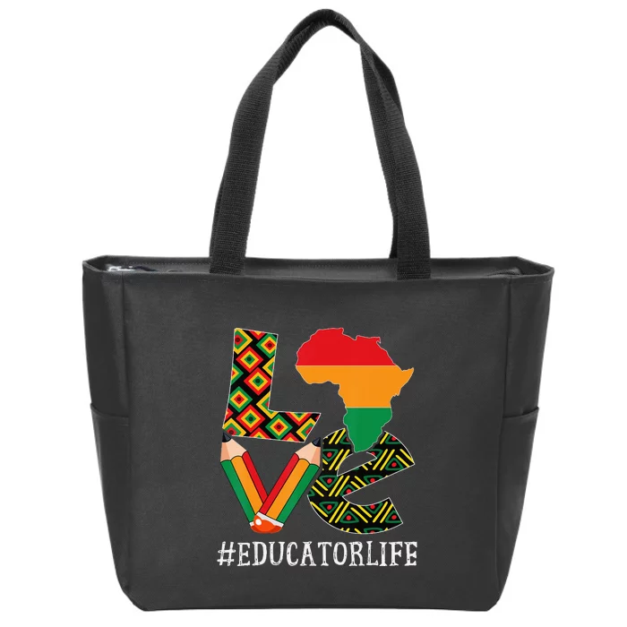 Love Africa Black History Month African American Zip Tote Bag