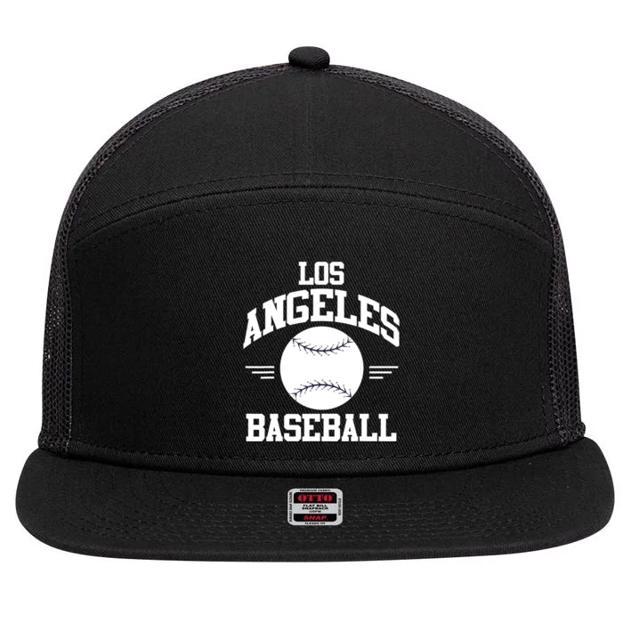 Los Angeles Baseball Fan 7 Panel Mesh Trucker Snapback Hat