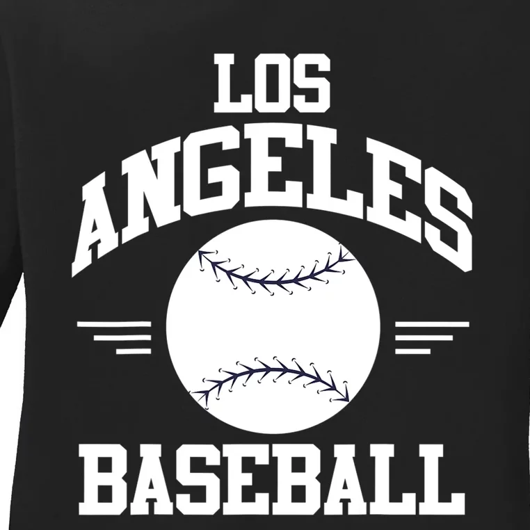 Los Angeles Baseball Fan Ladies Long Sleeve Shirt