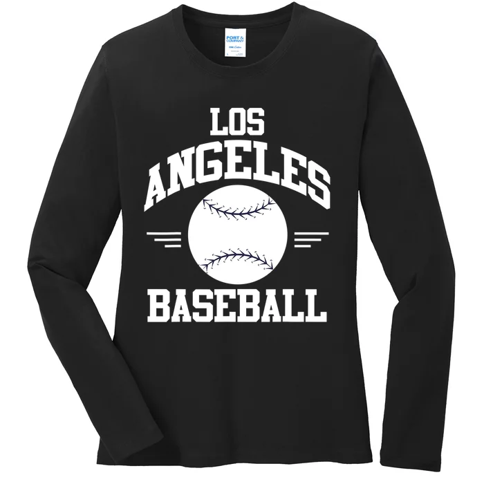 Los Angeles Baseball Fan Ladies Long Sleeve Shirt