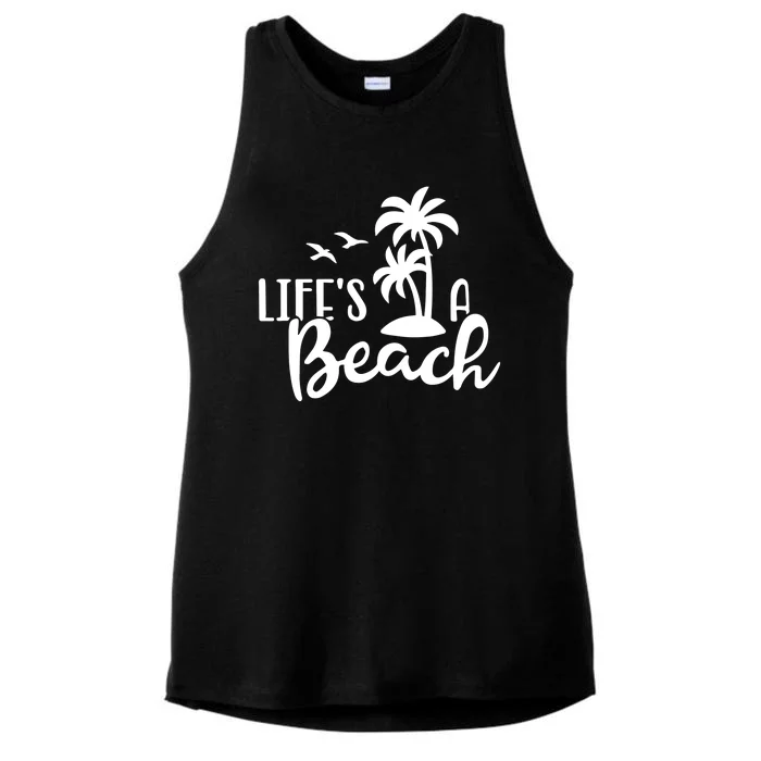 Life's A Beach Tropical Ladies Tri-Blend Wicking Tank