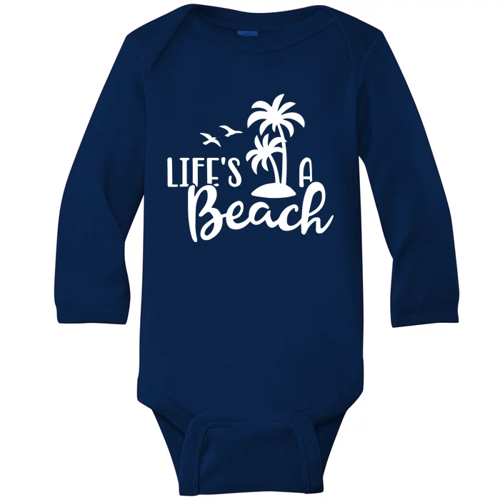 Life's A Beach Tropical Baby Long Sleeve Bodysuit