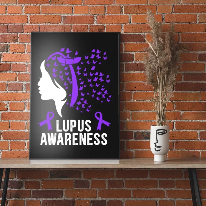 Lupus Awareness Butterfly Wear Purple Autoimmune Disease Lupus Fighter Poster