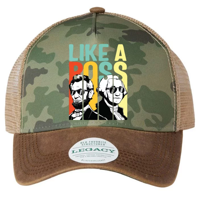 Like A Boss Presidents Day Washington Lincoln Abe George Legacy Tie Dye Trucker Hat