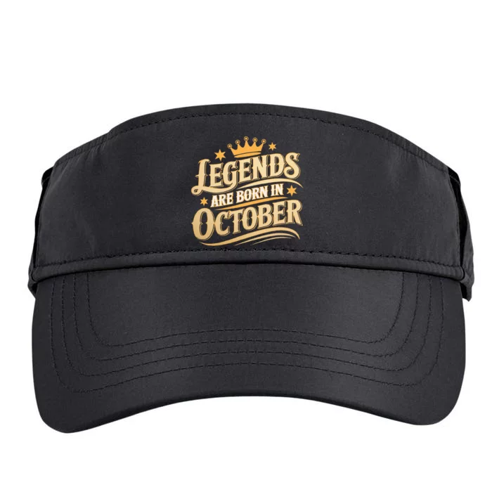 Legends Are Born October Crown And Stars Birthday Adult Drive Performance Visor