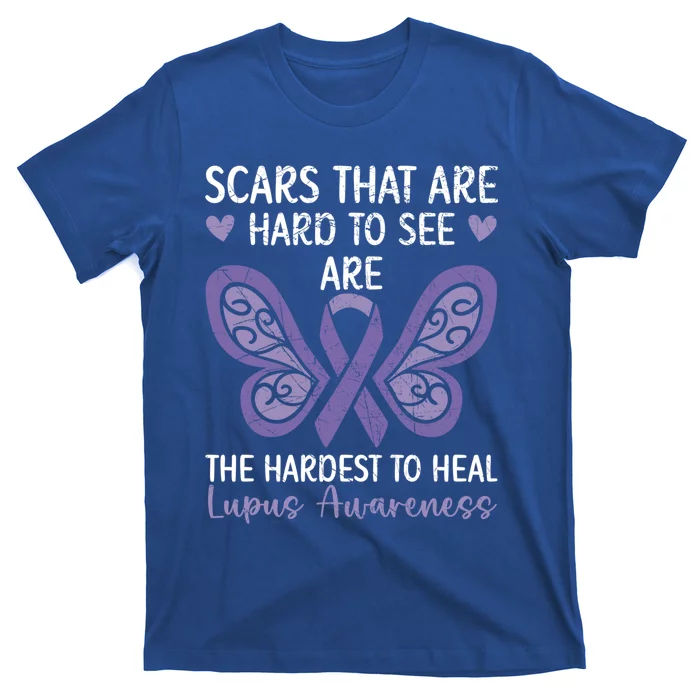 Lupus Awareness Butterfly Wear Purple Sle Autoimmune Disease Meaningful Gift T-Shirt