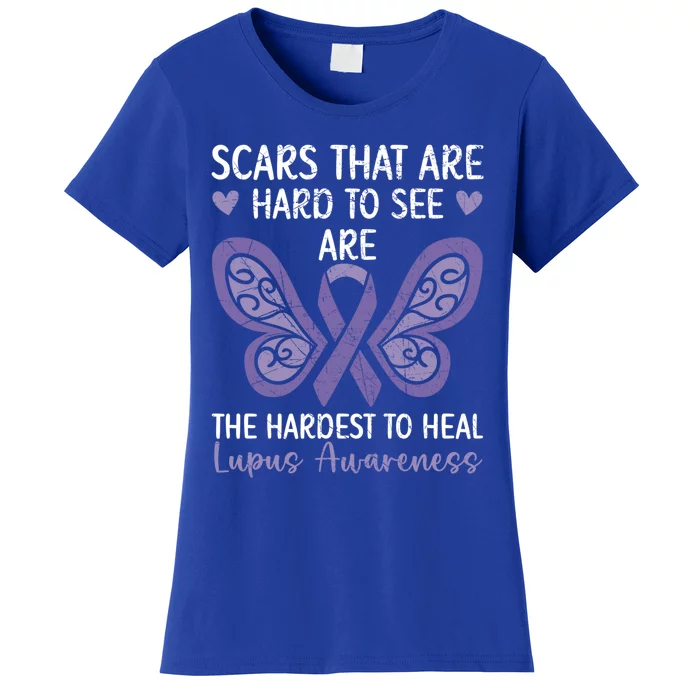 Lupus Awareness Butterfly Wear Purple Sle Autoimmune Disease Meaningful Gift Women's T-Shirt