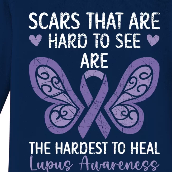 Lupus Awareness Butterfly Wear Purple Sle Autoimmune Disease Meaningful Gift Baby Long Sleeve Bodysuit