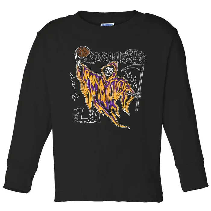 Los Angeles Basketball Player Toddler Long Sleeve Shirt