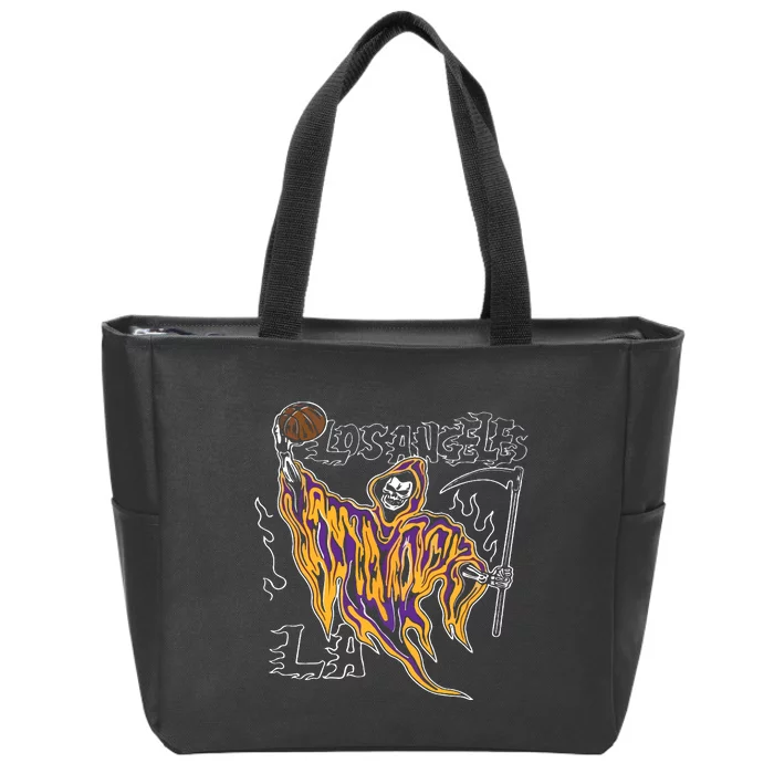 Los Angeles Basketball Player Zip Tote Bag