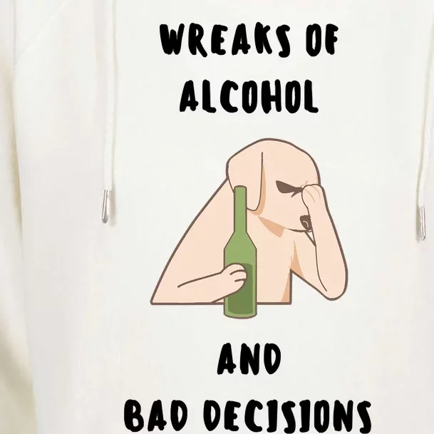 LMPZTEEZAlcohol And Bad Decisions Womens Funnel Neck Pullover Hood