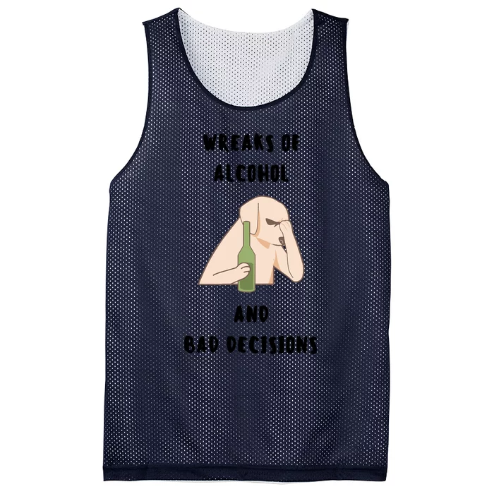 LMPZTEEZAlcohol And Bad Decisions Mesh Reversible Basketball Jersey Tank