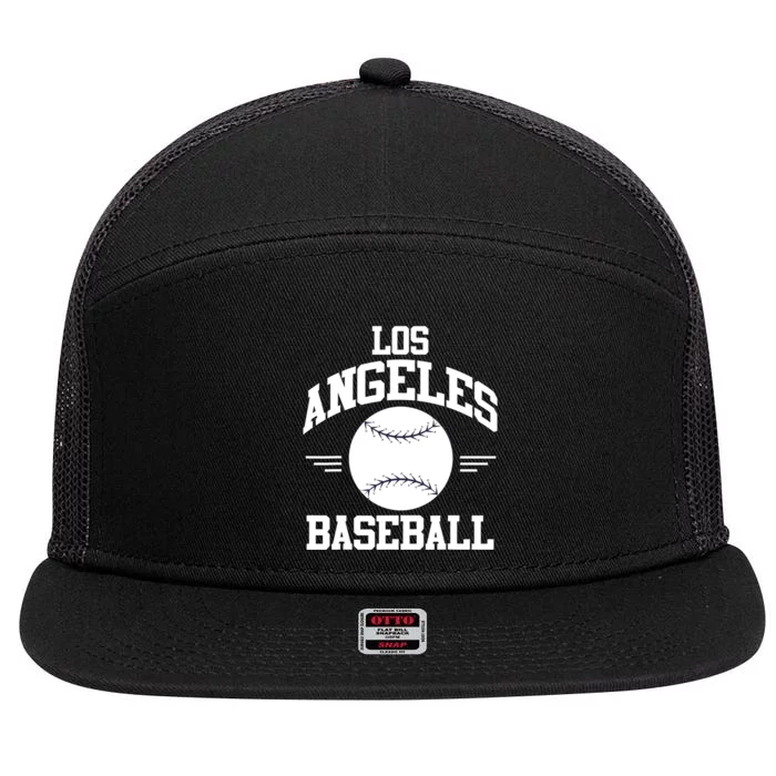 Los Angeles Baseball Fan 7 Panel Mesh Trucker Snapback Hat