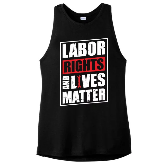 Labor Rights And Lives Matter Ladies Tri-Blend Wicking Tank