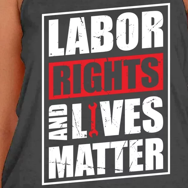 Labor Rights And Lives Matter Women's Knotted Racerback Tank