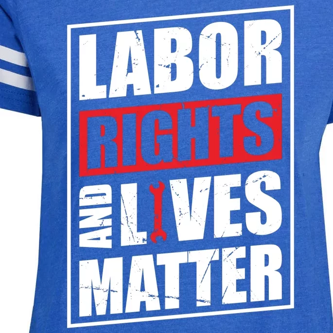 Labor Rights And Lives Matter Enza Ladies Jersey Football T-Shirt