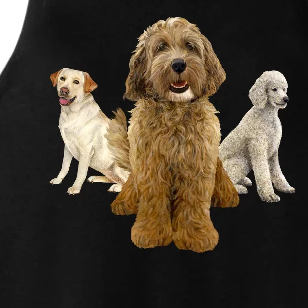 Labradoodle Trio Ladies Tri-Blend Wicking Tank