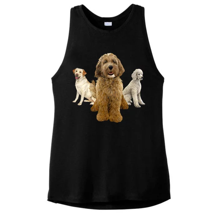 Labradoodle Trio Ladies Tri-Blend Wicking Tank