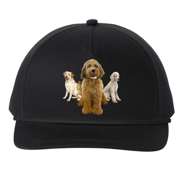 Labradoodle Trio Snapback Five-Panel Rope Hat