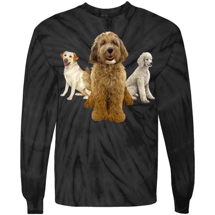 Labradoodle Trio Tie-Dye Long Sleeve Shirt