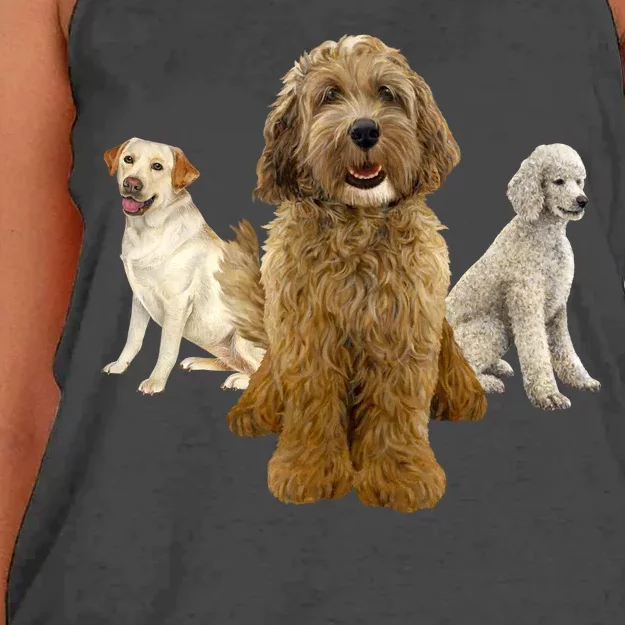 Labradoodle Trio Women's Knotted Racerback Tank