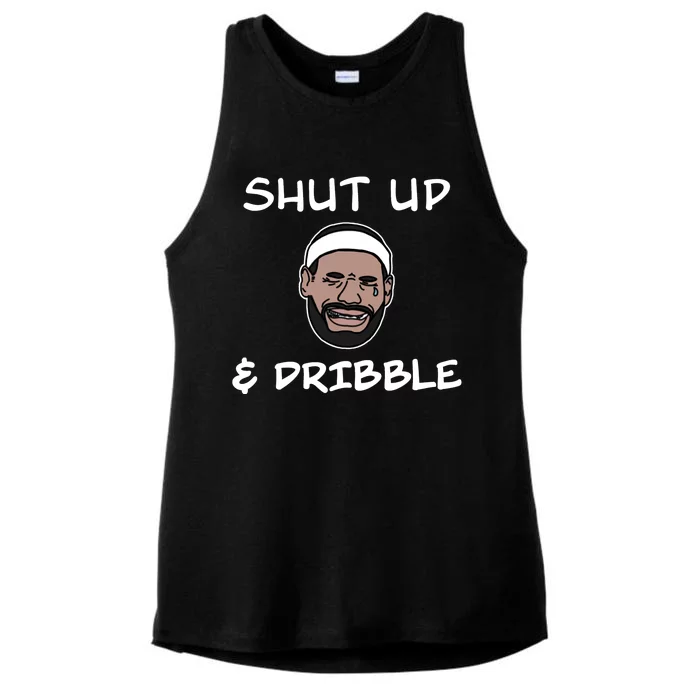 Labron Crying Shut Up And Dribble Ladies Tri-Blend Wicking Tank