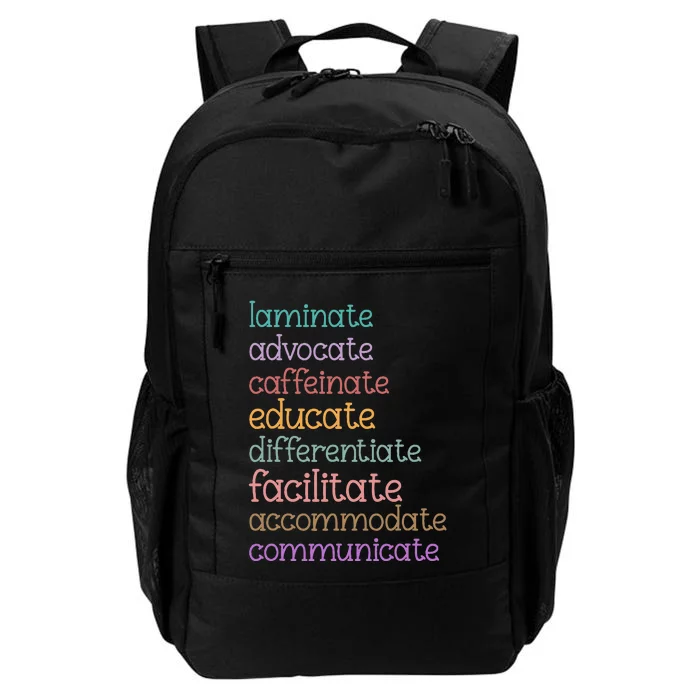 Laminate Advocate Caffeinate Educate Sped Special Education Daily Commute Backpack