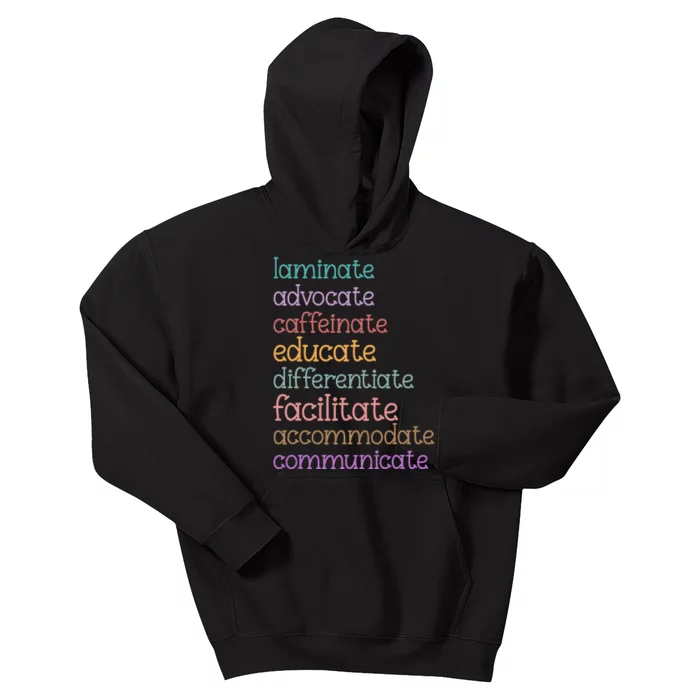 Laminate Advocate Caffeinate Educate Sped Special Education Kids Hoodie