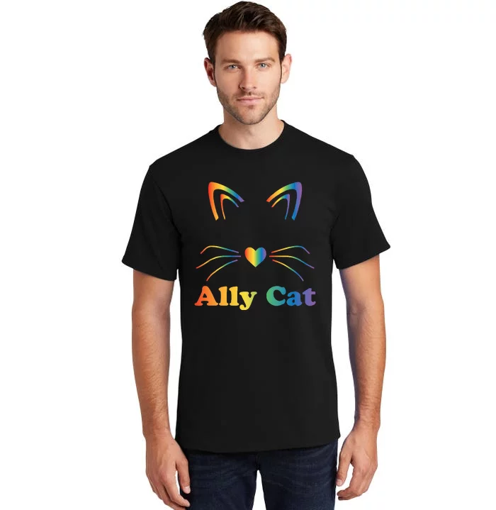 LGBTQ + Ally Cat LGBTQ Ally Cat Pride Tall T-Shirt