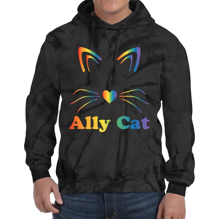 LGBTQ + Ally Cat LGBTQ Ally Cat Pride Tie Dye Hoodie