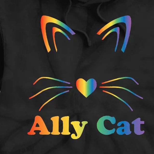 LGBTQ + Ally Cat LGBTQ Ally Cat Pride Tie Dye Hoodie