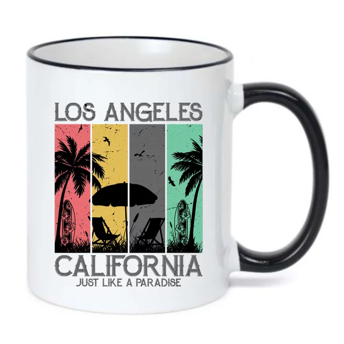 Los Angeles California Just Like A Paradise Retro Black Color Changing Mug