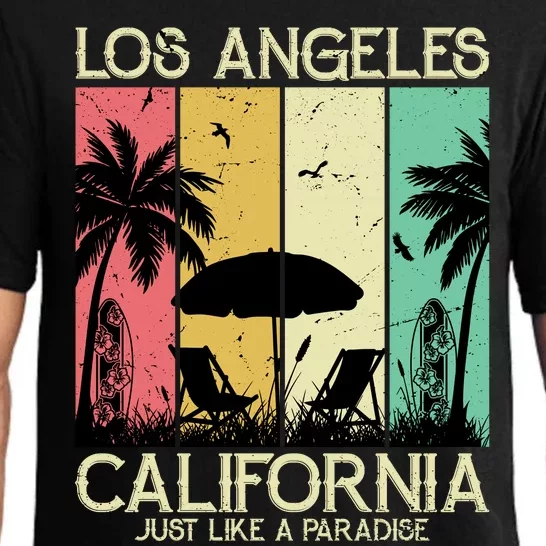 Los Angeles California Just Like A Paradise Retro Pajama Set