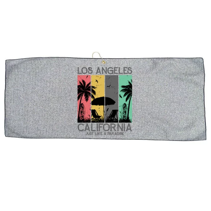 Los Angeles California Just Like A Paradise Retro Large Microfiber Waffle Golf Towel